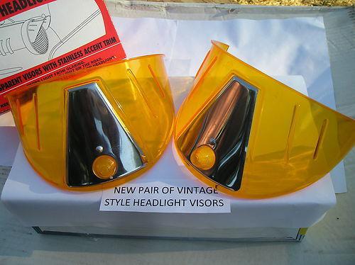 New pair of amber vintage style head light visors !