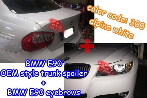 Painted combo bmw e90 3-series oem type trunk spoiler + eye brows color-300 ◎