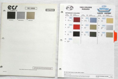 1983 subaru dupont and ecs  color paint chip chart all models original