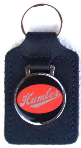 Humber key ring - red badge mounted on a leather fob