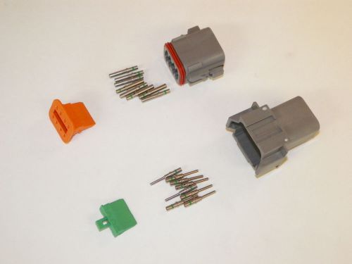 8x gray deutch dt series connector set 14-16-18 ga solid nickel terminals