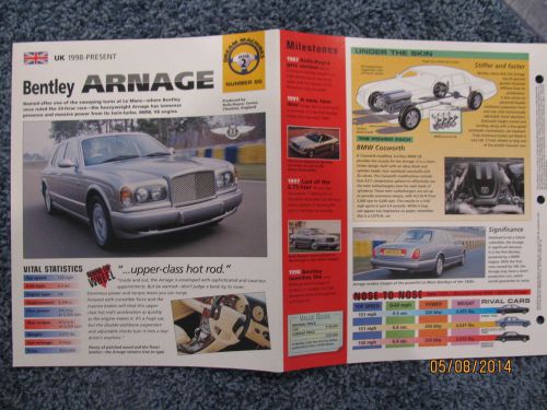 ★★ bentley arnage - collector brochure specs info - 1998+ ★★