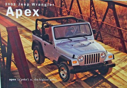 2002 jeep wrangler apex original color sales brochure data card