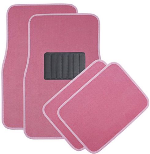 Heavy duty!  (4pcs) car floor mats ** pink carpet** semi custom fit w/heel pad
