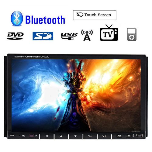 7&#034; double 2 din car stereo dvd player no gps ipod bluetooth audio head unit+tv