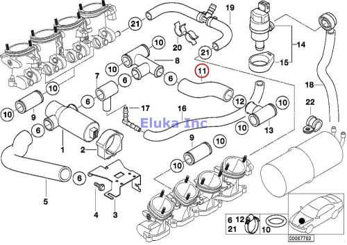 Bmw genuine idle regular valve/fuel tank vent valve hose e39 e52 13417831480
