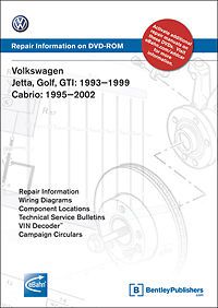 Vw volkswagen jetta golf gti cabrio 1993-99 bentley repair manual dvd 2000 xp