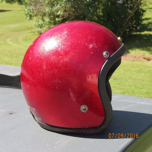 Vintage 70&#039;s nesco red metal flake snowmobile helmet