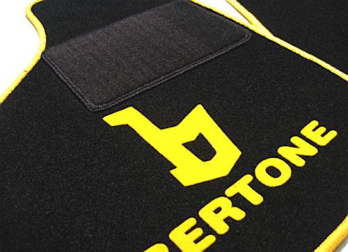 Bl./yellow bertone logo + trim floor mats for fiat 850 spider