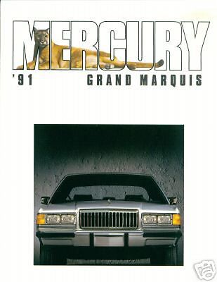 1991 mercury grand marquis ls colony park  brochure &#034;nos&#034;