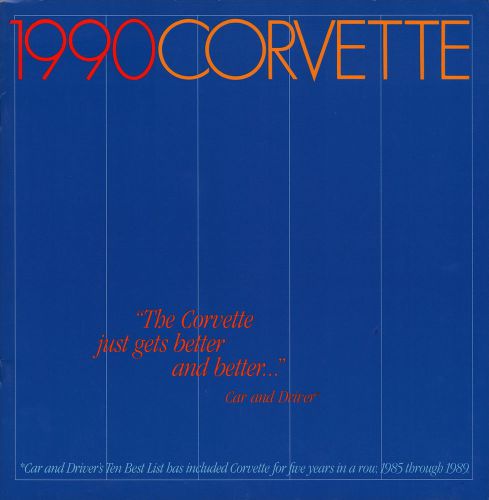 Corvette 1990 - dealer book brochure - l98 chevrolet c4 90 - 350 5.7l z51 - new