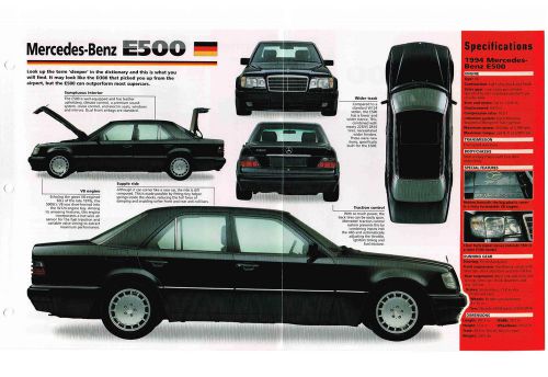 Mercedes-benz e500 / e-500 imp brochure: 1994,1993,1992,..........