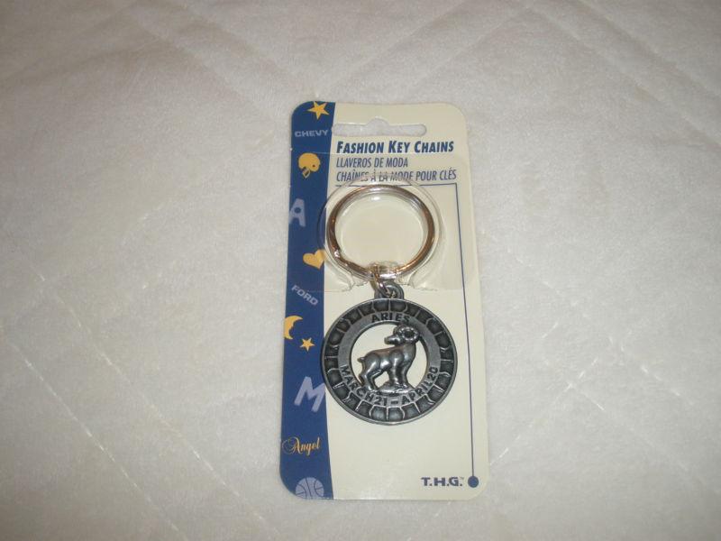 Zodiac-aries keychain -pewter color metal- nice! t1226