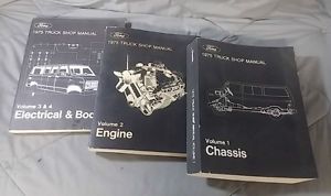 1975 ford truck factory original shop manual set chassis engine electrical body