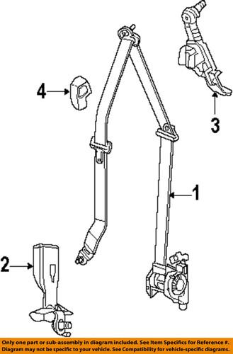 Mopar oem zv861d1af front seat belts-buckle end