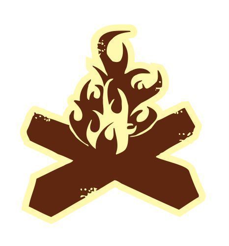 Camp fire camping gear tent sleeping bag vinyl decal bumper sticker car truck