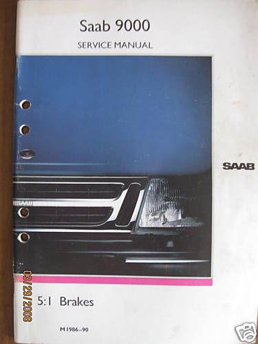 1986-1990 saab 9000 brakes service manual