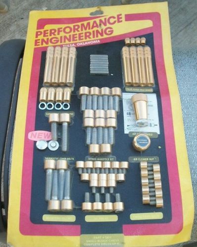 Chevy,sbc,283 307 327 350 400,engine bolt kit,performance engineering 3824, nos