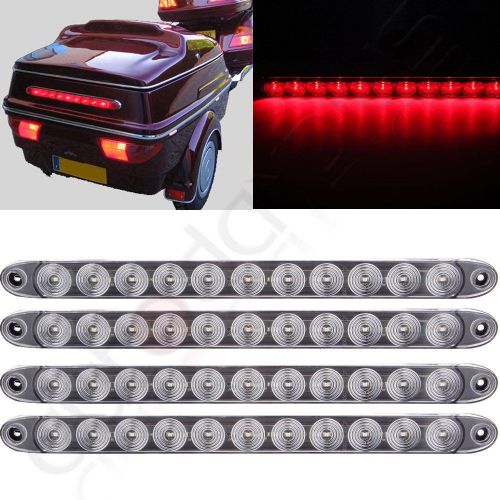 4x15&#034; clear/red 11led trailer truck rv stop tail turn brake light bar waterproof
