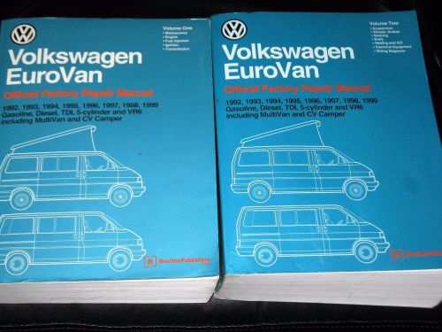 2 volume set: volkswagen eurovan official factory repair manuals 1992-1999