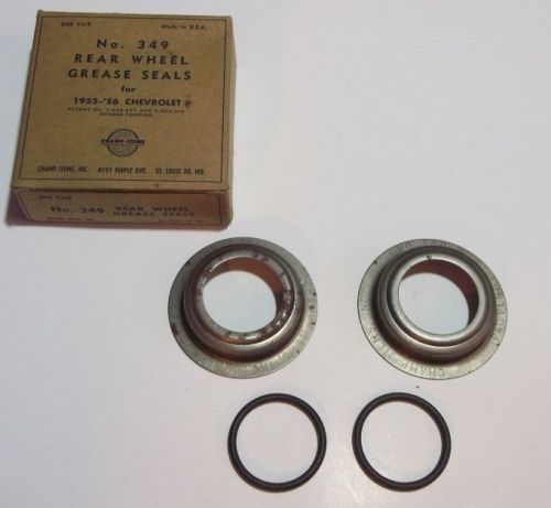 1955-1956 chevrolet rear wheel grease seals champ p/n&#039;s 349 made in u.s.a.