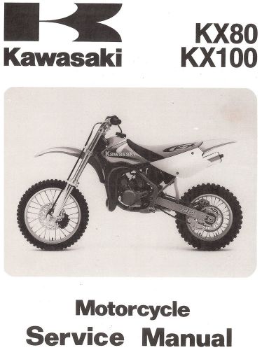 1998 to 2000 kawasaki kx80 &amp; kx100 motocross motorcycle service manual-kx 80 100
