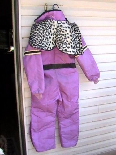 Arctic cat snowmobile suit vintage panther fake fur hood ladies sz small stains