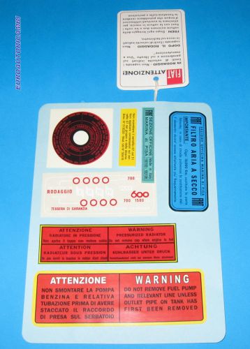 Fiat 600 restoration decal set