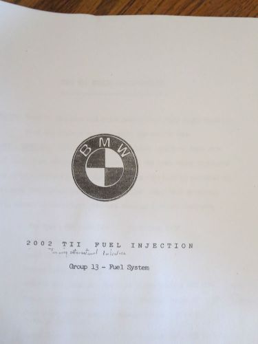 Bmw repair manual 2002 tii fuel injection