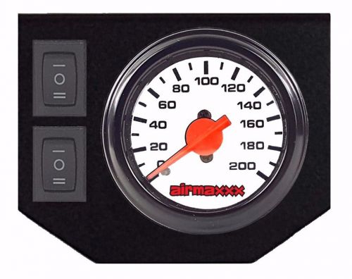 Air ride suspension dual needle white air gauge panel 200psi 2 rocker switches