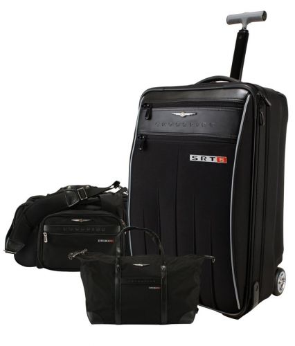 New chrysler crossfire srt 3 piece luggage set wheeled carry on satchel &amp; duffel