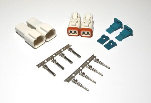 2 x deutsch dt compatible amphenol at white 2-pin connector kit, fast shipping