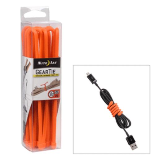 Nite ize gear tie propack - 12 bright orange 12 pack
