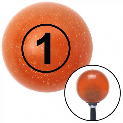 Black ball #1 orange metal flake shift knob with 16mm x 1.5 insert diamond t