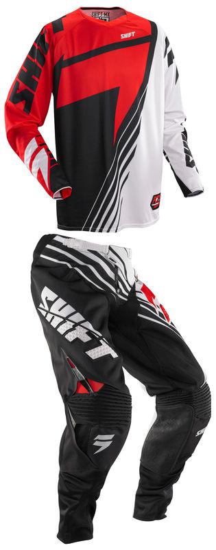 Shift faction satellite red / black kit pant & jersey combo motocross mx 2014