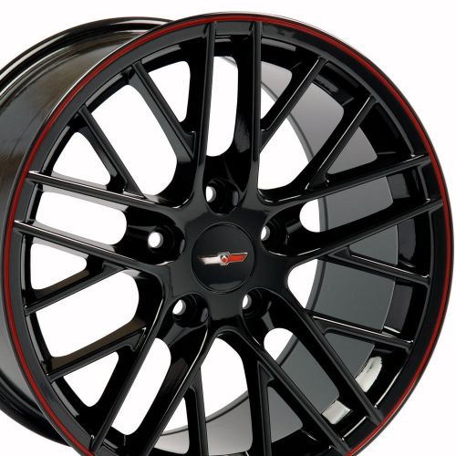 18x10.5 black redline corvette c6 zr1 style wheel 18&#034; rim fits chevrolet