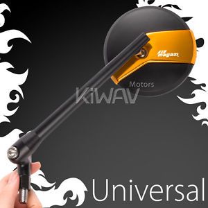 mirror Missie matte black stem + gold belt for Yamaha XJ 550 600 650 750 Virago, US $99.00, image 2