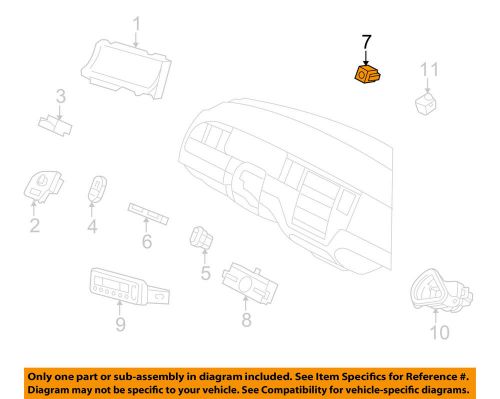 Passenger air bag indicator lamp ford crown victoria 03 04 05 oem bw1z10a936a h4