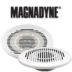 Magnadyne wr95w 6 1/2" white waterproof 100 watt marine speakers (pair)