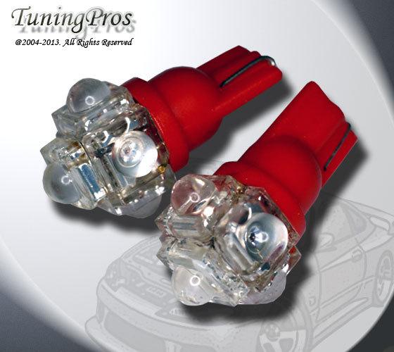 (1 pair) set of 2 pcs clock t10 wedge 5 flux red led light bulbs 168 194