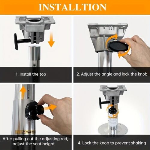 360° rotation 13" to 19" adjustable aluminum locking boat seats pedestals chair