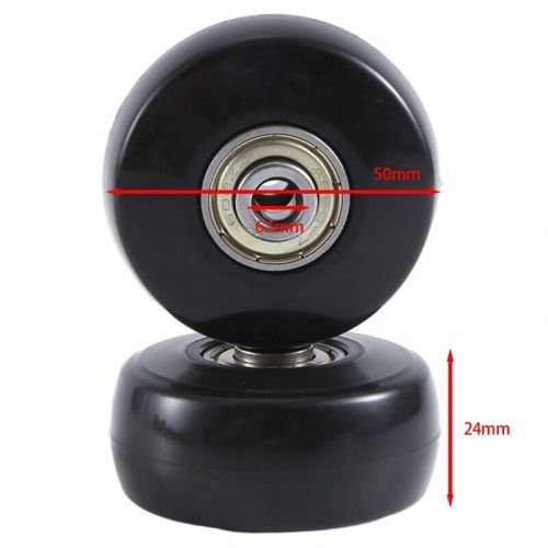 50 x 24mm Set of 2 Replacement Wheels for Luggage, Suitcase, PU Steering Rollers, Carbon3091-, US $, image 3