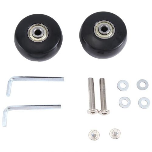 50 x 24mm Set of 2 Replacement Wheels for Luggage, Suitcase, PU Steering Rollers, Carbon3091-, US $, image 10