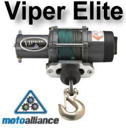 Viper elite 3000lb atv winch & mount w/amsteel rope yamaha grizzly 350/400/450