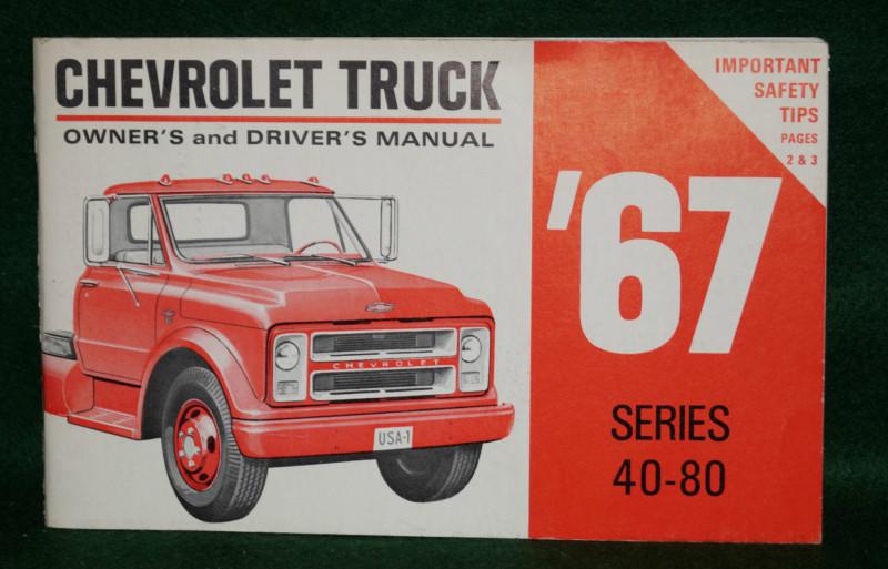  1967 chevrolet truck series 40-80 owners & drivers manual 1st edition original 