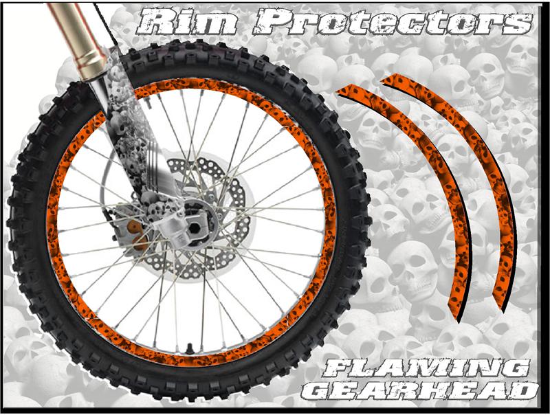 16 & 19 inch dirtbike rim protectors 16" wheel decals dirt bike tape graphics of
