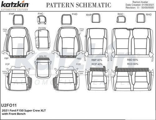 Mahogany black diamond leather seat covers for 2021-24 ford f150 supercrew xlt