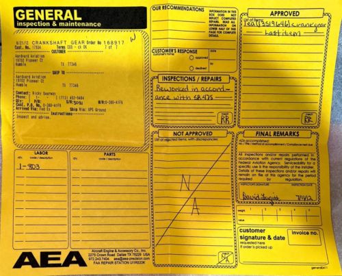 13S19646 Lycoming Crankshaft Gear w/ 8130 form, INSPECTED, GOOD CONDITION, US $500.00, image 6