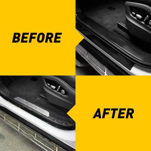 Carbon Accessories Fiber Car Vinyl Door Sill Scuff Cover Plate Sticker Protector, US $9.59, image 4