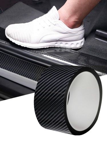 Carbon Accessories Fiber Car Vinyl Door Sill Scuff Cover Plate Sticker Protector, US $9.59, image 10